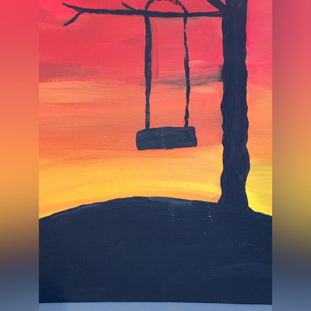 Swing in a sunset painting 🌅